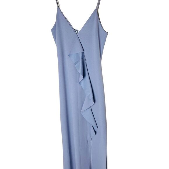 NWOT Missguided Blue Ruffle Maxi Dress 4 - Picture 1 of 7